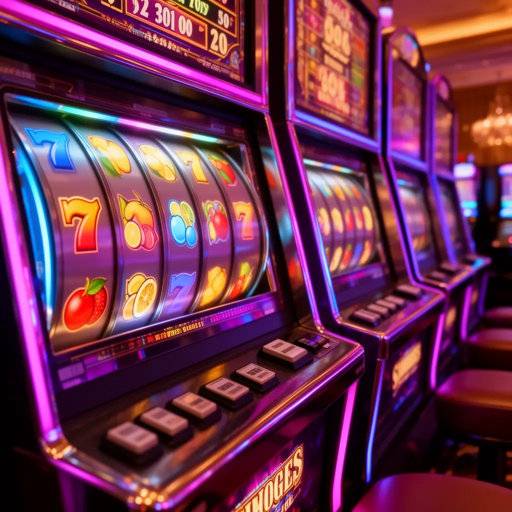 BD35 – Discover high quality slot games made for Bangladeshi players Close up view of modern slot machines with bright reels and detailed symbols showcasing the premium slot gaming style of BD35 casino for Bangladesh players